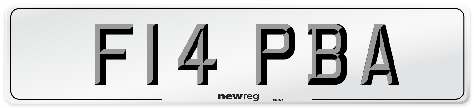 F14 PBA Number Plate from New Reg